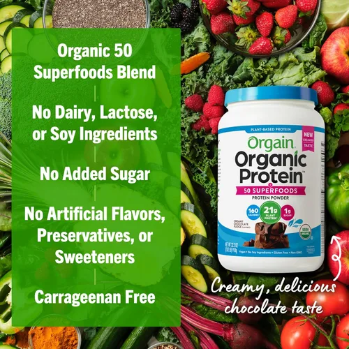 Miniatura 5 de Orgain proteína orgánica a base de plantas + polvo de superalimentos