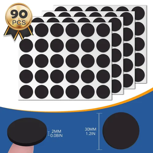 Miniatura 2 de DIYMAG 90 Piezas Puntos Magnéticos con Autoadhesivo, Imanes Redondos Cinta Magnética Láminas Magnéticas Flexibles con Adhesivo para Manualidades