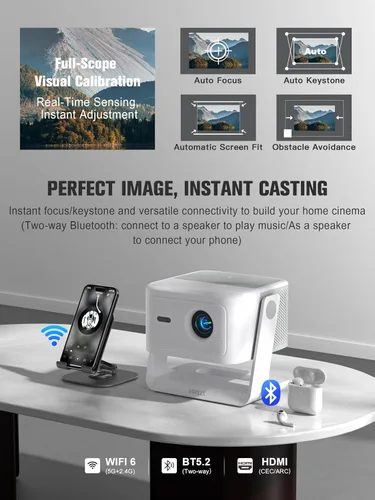 Miniatura 6 de 【Google TV con Licencia Oficial】Proyector Inteligente 4K con WiFi y Bluetooth, Proyectores para Exteriores VOPLLS con Dolby