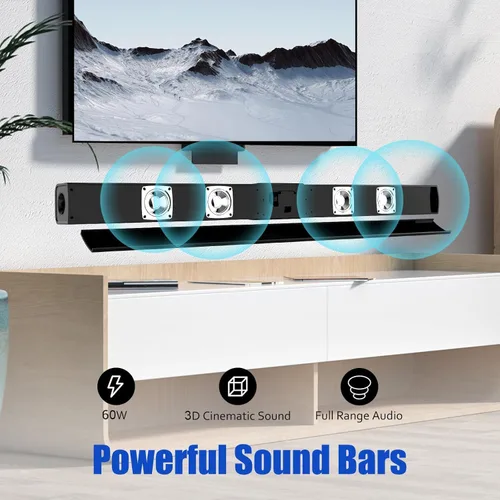 Miniatura 2 de Barra de sonido, barra de sonido para TV de 60 W, potente HD, HiFi, barras de sonido estéreo, Bluetooh 5.0, control inalámbrico con ARC AUX Opt