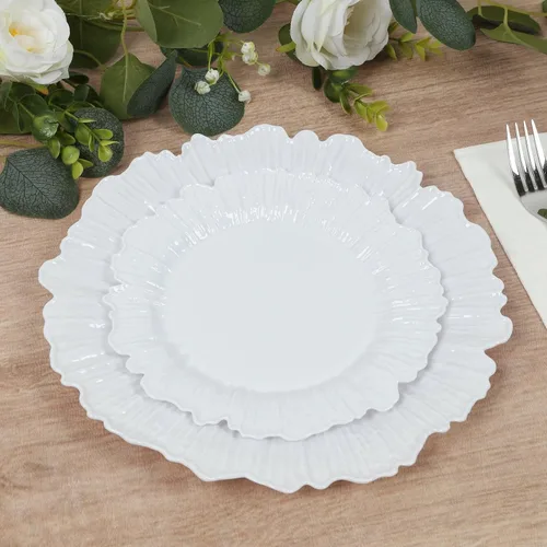 Miniatura 37 de Efavormart - Juego de 20 platos de plástico con diseño de arrecife negro, platos de fiesta de postre y aperitivo de 7 pulgadas, elegante vajilla