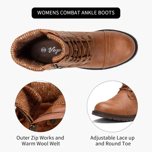 Miniatura 4 de Vepose Botines con estilo de combate, a la moda, para mujer