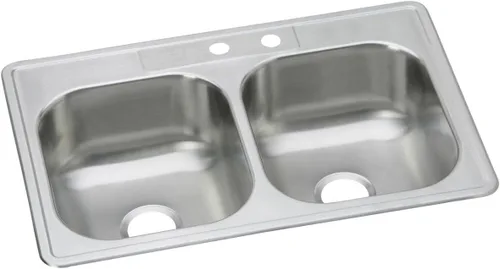 Miniatura 23 de Elkay DSE233194 Dayton Equal - Fregadero de acero inoxidable con doble tazón, 33 x 19
