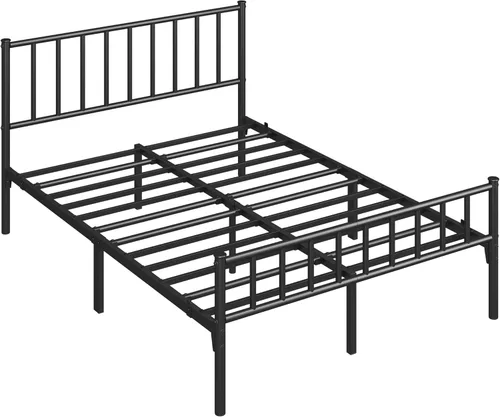 Miniatura 13 de Yaheetech Base de cama individual con plataforma de metal, base de colchón con cabecero y estribo, no necesita somier, almacenamiento debajo