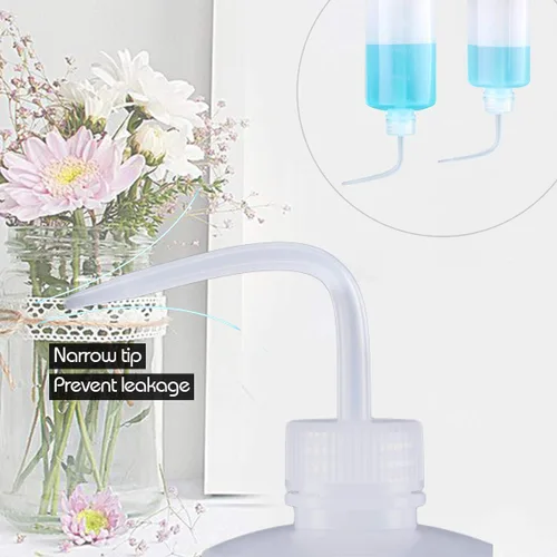 Miniatura 5 de Valchoose Botella de lavado de plástico de 8.5 fl oz 16.9 fl oz exprimidor médico, botella de riego suculenta de LDPE - 2 unidades Blanco