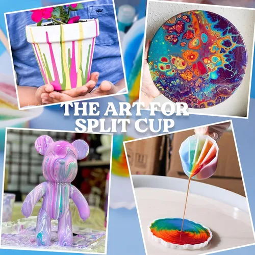 Miniatura 5 de LET'S RESIN Vasos Divisores de Silicona, 4 Piezas de Tazas de Mezcla de Resina Engrosadas y Reutilizables con 2-5 Canales, Divisores de Suministros