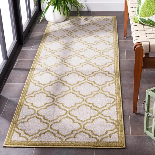 Miniatura 41 de Safavieh Amherst Collection Tapete AMT412A para interiores/exteriores de color marfil y verde claro, Polipropileno