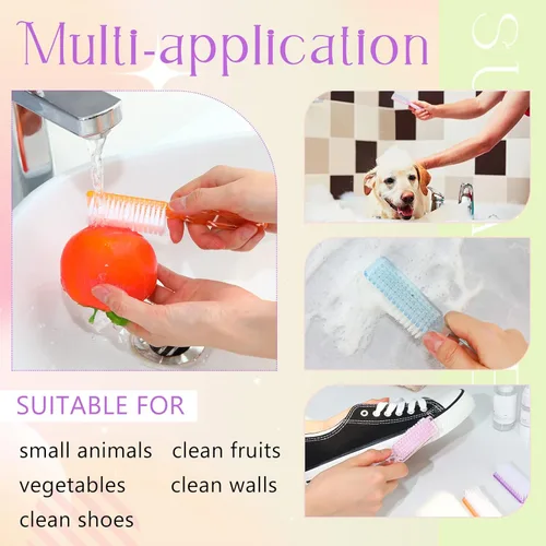 Miniatura 6 de Patelai 30 cepillos de uñas para limpieza de uñas, cepillo de limpieza de pedicura para dedos de manos y uñas (negro)