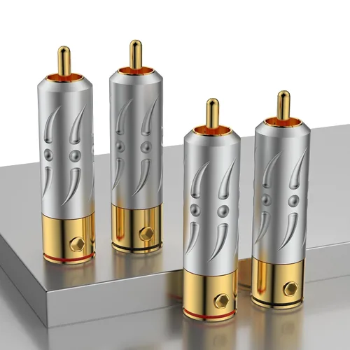 Miniatura 8 de Viborg 4pcs Hi-End RCA Macho Enchufes Cobre Puro Chapado en Oro Soldadura RCA Jack Conectores (VR109G)