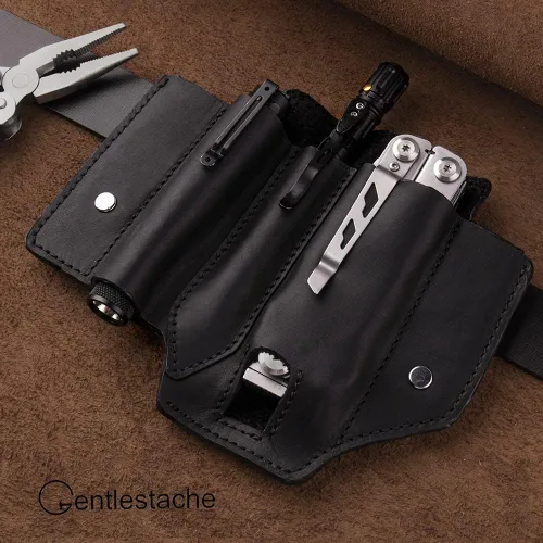 Miniatura 4 de Gentlestache Funda multiherramienta para cinturón, bolsa multiherramienta, soporte de cinturón de cuero para multiherramienta EDC organizador