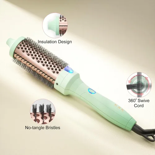 Miniatura 6 de K&K Cepillo 40, cepillo térmico para aspecto de soplado, cepillo redondo iónico de 1 1/2 pulgadas que hace que el cabello sea más suave, cepillo