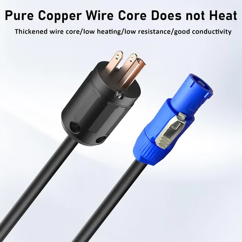 Miniatura 4 de Cable PowerCON de 12 AWG, conector NEMA 5-15p a PowerCON, cable de alimentación de CA PowerCON de 3 pines, entrada PowerCon, conector macho, cable