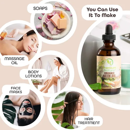 Miniatura 6 de Aceite de neem orgánico para piel y cabello, 100% puro, prensado en frío para mezcla de aceites esenciales, aceites de neem para plantas, pastel