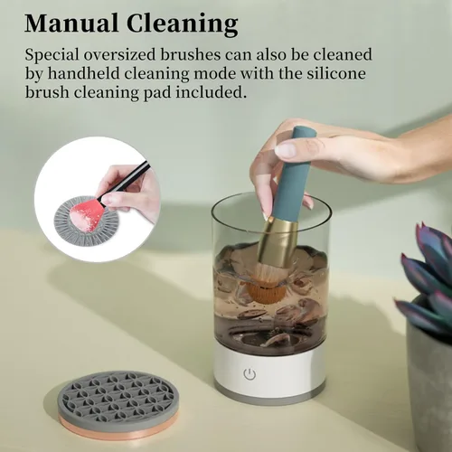 Miniatura 5 de Limpiador de brochas de maquillaje - Máquina eléctrica de limpieza de brochas de maquillaje, herramienta automática de limpieza y secado de brochas