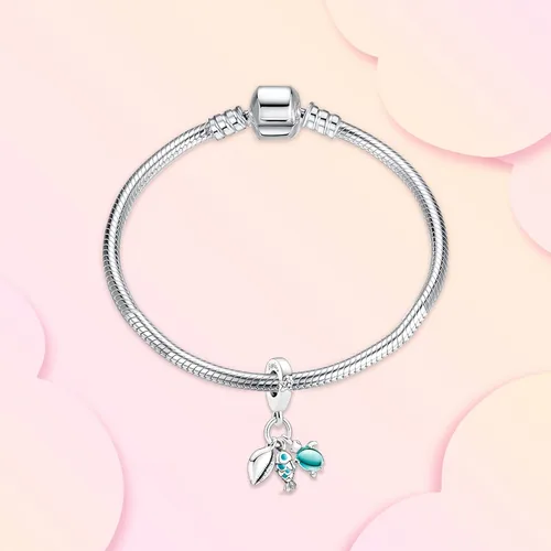 Miniatura 2 de Annmors Dijes de plata de ley 925 para pulseras, collares, cuentas de animales del océano con circonita cúbica 5A, dijes de regalo de Navidad
