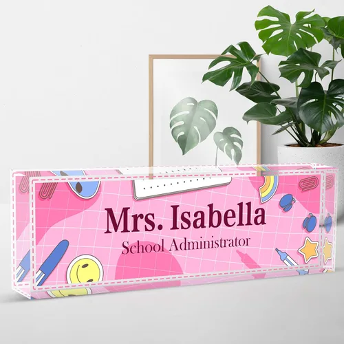 Miniatura 20 de Placa de nombre para escritorio, placa de nombre de escritorio personalizada, regalos para compañeros de trabajo, jefe, profesor, enfermera, regalos