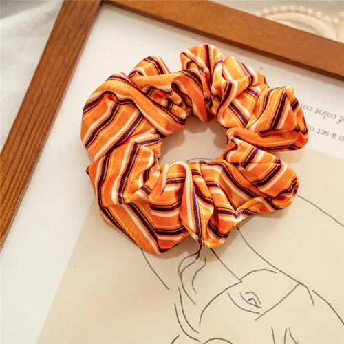 Miniatura 3 de Coleteros de terciopelo para el cabello de Halloween, bandas amarillas para el cabello, accesorios para el cabello a cuadros, coleteros a cuadros