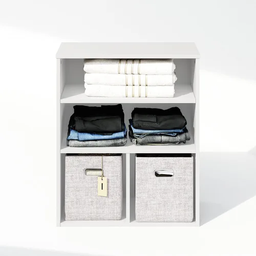 Miniatura 6 de Furinno Reed - Organizadores y almacenamiento de armario, organizador de armario de 3 niveles, estante abierto, para armario, dormitorio, sala
