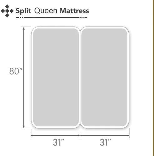 Miniatura 3 de Juego de sábanas divididas de 5 piezas de 800 hilos para cama ajustable (2 piezas, 1 sábana plana y 2 fundas de almohada) 100% algodón egipcio