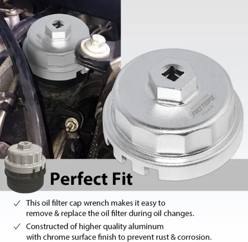 Miniatura 3 de FIRSTINFO F3545B Llave de filtro de aceite forjada de 14 flautas para Toyota/Lexus/Scion con motores de 2.5L a 5.7L