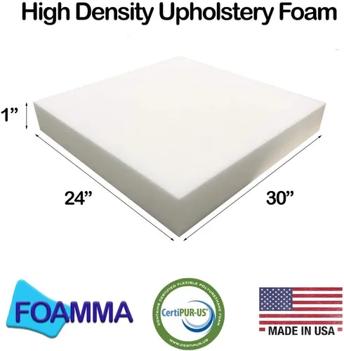 Miniatura 2 de FOAMMA Espuma de alta densidad de 1 x 24 x 30 pulgadas, espuma cuadrada para tapicería para silla de comedor y cojín de asiento de silla de ruedas