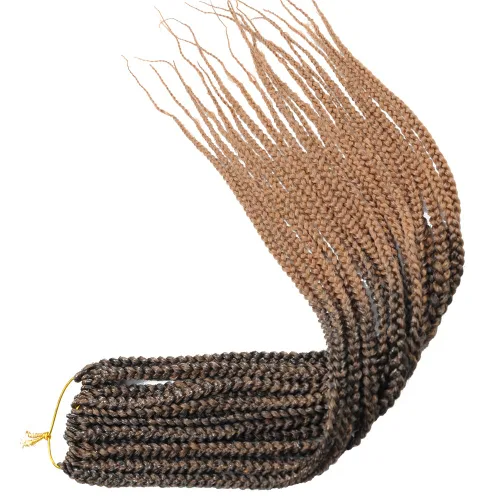 Miniatura 24 de 6 paquetes/lote (14/18/24/30) pulgadas, 0.4 in, 20 hebras por paquete, 3 extensiones de cabello trenzado de ganchillo finas, diámetro 3X