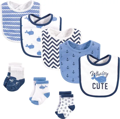 Miniatura 65 de Hudson Baby Conjunto de babero y calcetines unisex de algodón para bebé