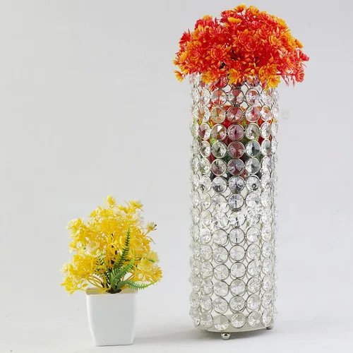 Miniatura 3 de Jarrón de cristal – Florero cilíndrico alto para centros de mesa de boda, florero decorativo brillante para mesa de comedor, fiesta, aniversario
