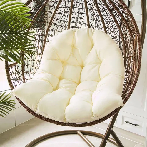 Cojín de repuesto para silla de huevo para colgar silla de huevo, cojín grueso y cómodo para silla colgante, color beige (solo cojín), cojín para