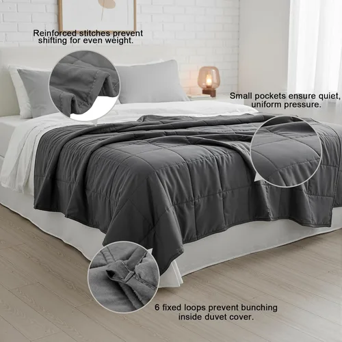 Miniatura 3 de Smart Queen Manta con peso para adultos, tamaño de manta (41 x 60 pulgadas, 5 libras), manta suave y pesada, lavable a máquina para otoño, ropa