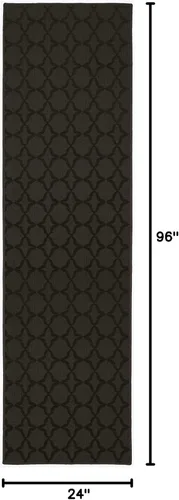 Miniatura 267 de Garland Rug Sparta - Alfombra antideslizante de polipropileno de 2 pies x 12 pies, color negro, ideal para salas de estar y pasillos, elegante