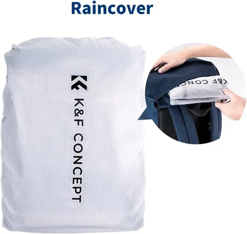 Miniatura 7 de K&F CONCEPT Mochilas para cámara para fotógrafos, bolsa de viaje para trípode, lente, accesorio con compartimento para laptop y cubierta contra