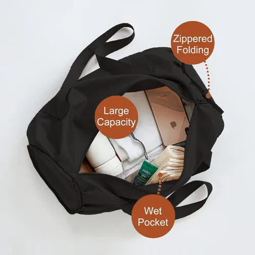 Miniatura 4 de Pequeña bolsa de gimnasio, bolsa deportiva impermeable para mujeres, mini bolsa de lona portátil para hombres, bolsa de entrenamiento plegable