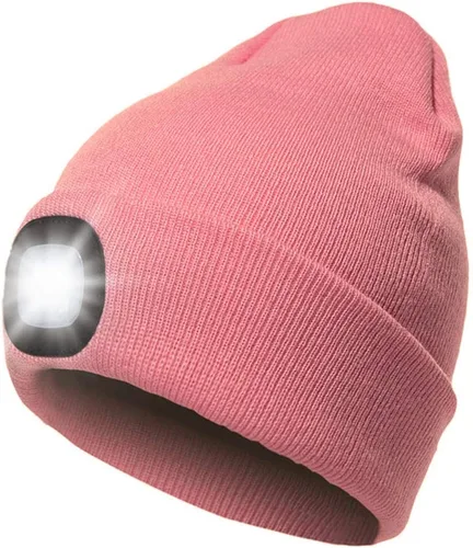 Miniatura 24 de CENSGO Gorro unisex con luz LED recargable por USB, regalos para papá, padre, hombres, marido, cálido gorro de punto