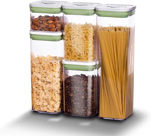 Miniatura 10 de linoroso Recipientes herméticos de almacenamiento de alimentos con tapas de grabación de tiempo, recipientes de almacenamiento de plástico apilables