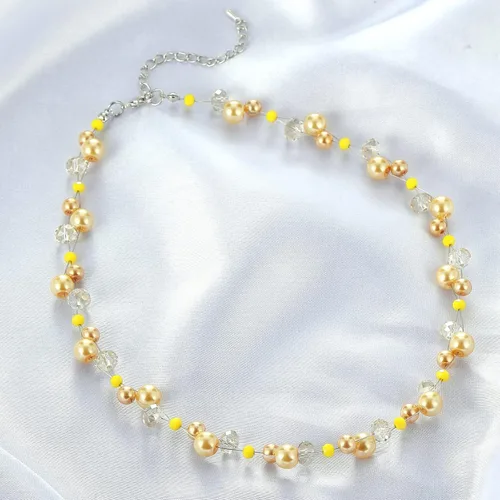 Miniatura 3 de Collar corto de turquesa con cuentas para mujer, joyería de moda con perlas y cuentas de cristal, regalos de cumpleaños para mujer
