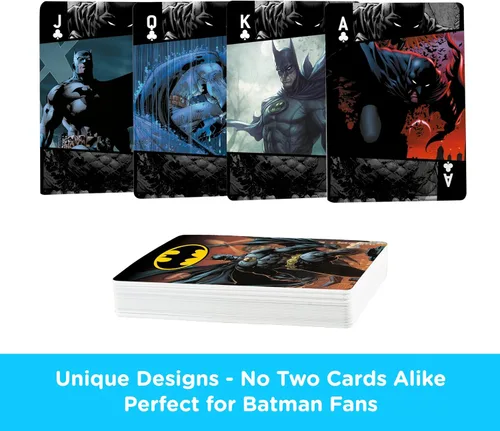 Miniatura 3 de Aquarius DC Comics - Juego de cartas de Batman tamaño estándar, baraja temática con 52 diseños de cómics únicos, regalo de mercancía coleccionable