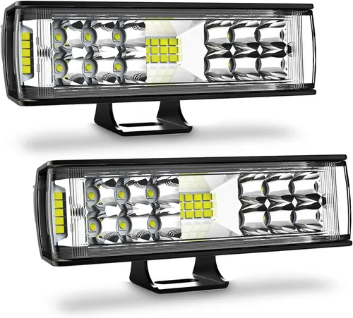 AutoFeel - Barra de luz LED, cápsulas de luz LED de 7 pulgadas con iluminación blanca de 5500 lm y 6500 K, 2 unidades de 60 W, foco de inundación y