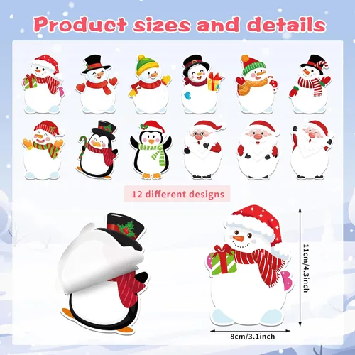 Miniatura 2 de 12 estilos, 240 páginas, notas adhesivas de Navidad, bloc de notas, muñeco de nieve, autoadhesivo, bloc de notas para Navidad, vacaciones, hogar