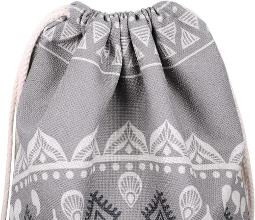 Miniatura 5 de Miomao Mochila con cordón estilo mandala, bolsa de lona para deportes de playa
