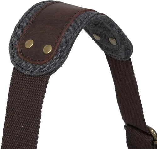 Miniatura 6 de morral de cuero y lona para computadora portátil + morral de lona para cámara Dslr Slr