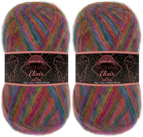 Miniatura 63 de JubileeYarn Mohair Elixir Yarn - 50g/Skein Baby Wool Blend - Cosmopolitan - 1 Skein