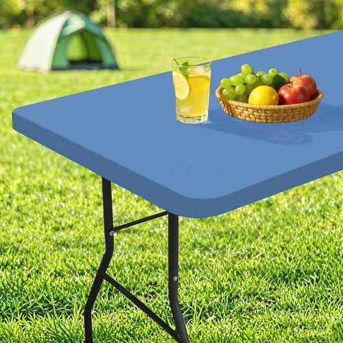 Miniatura 42 de homing Mantel cuadrado ajustable de poliéster impermeable, protector de mesa lavable para picnic, campamento, al aire libre (negro, 34 x 34 pulgadas)