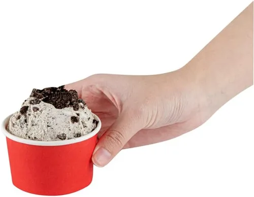 Miniatura 11 de Restaurantware 50 unidades rojo para llevar taza desechable de 3 x 3 x 1.8 pulgadas, mini taza de papel resistente a la grasa reciclable diseño