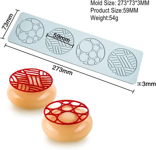 Miniatura 2 de TUKE Moldes de silicona para hornear, anillos geométricos rectangulares, moldes huecos 3D para fondant, moldes de chocolate, moldes de arcilla