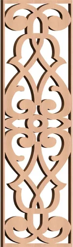 Miniatura 172 de 9 3/8"W x 24 3/8"H x 1/4"T Bellaire Decorativos Paneles de pared de madera calado, abedul