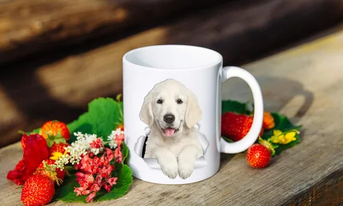 Miniatura 5 de Winston & Bear Magnífica taza de café de cerámica Golden Retriever Puppy – Regalo perfecto para Golden Retriever – Taza divertida y linda