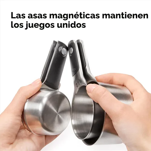 Miniatura 5 de OXO Good Grips - Juego de 8 tazas y cucharas medidoras de acero inoxidable, 4 tazas y 4 cucharas