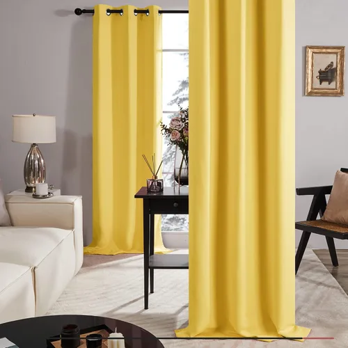Miniatura 123 de Deconovo Cortinas opacas 100% con forro negro, cortinas con ojales aisladas térmicamente que reducen el ruido, doble capa para oscurecer