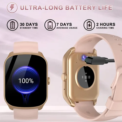 Miniatura 5 de STECEi Reloj inteligente para hombre, reloj inteligente con pantalla curva HD de 1.95 pulgadas, color rosa